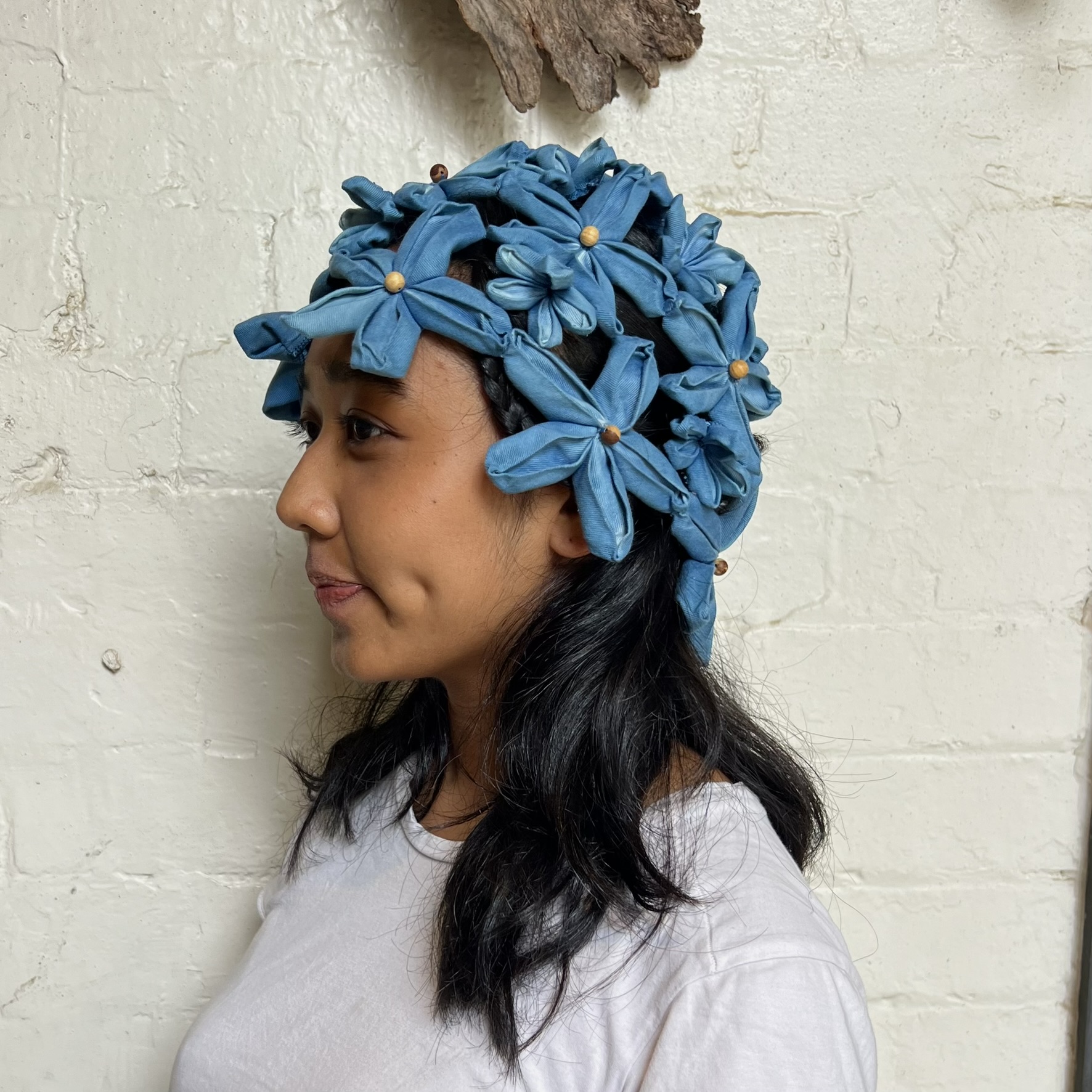 Kanzashi Hat - Indigo Blue - Image 2